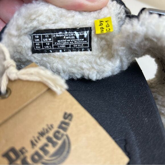 NWT Dr. Martens Myles Suede Faux Fur Lined Buckle Sandal Unisex M 11 W 12